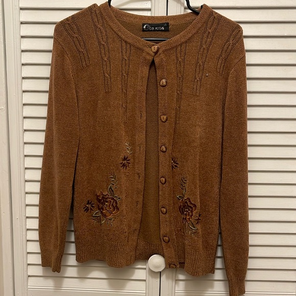 vintage embroidered grandma cardigan - Picture 1 of 3